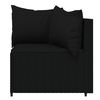 vidaXL 3 Piece Garden Lounge Set with Cushions Black Poly Rattan