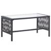 vidaXL 4 Piece Garden Lounge Set with Cushion Poly Rattan Black
