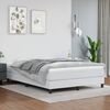vidaXL Box Spring Bed with Mattress White 152x203 cm Queen Faux Leather