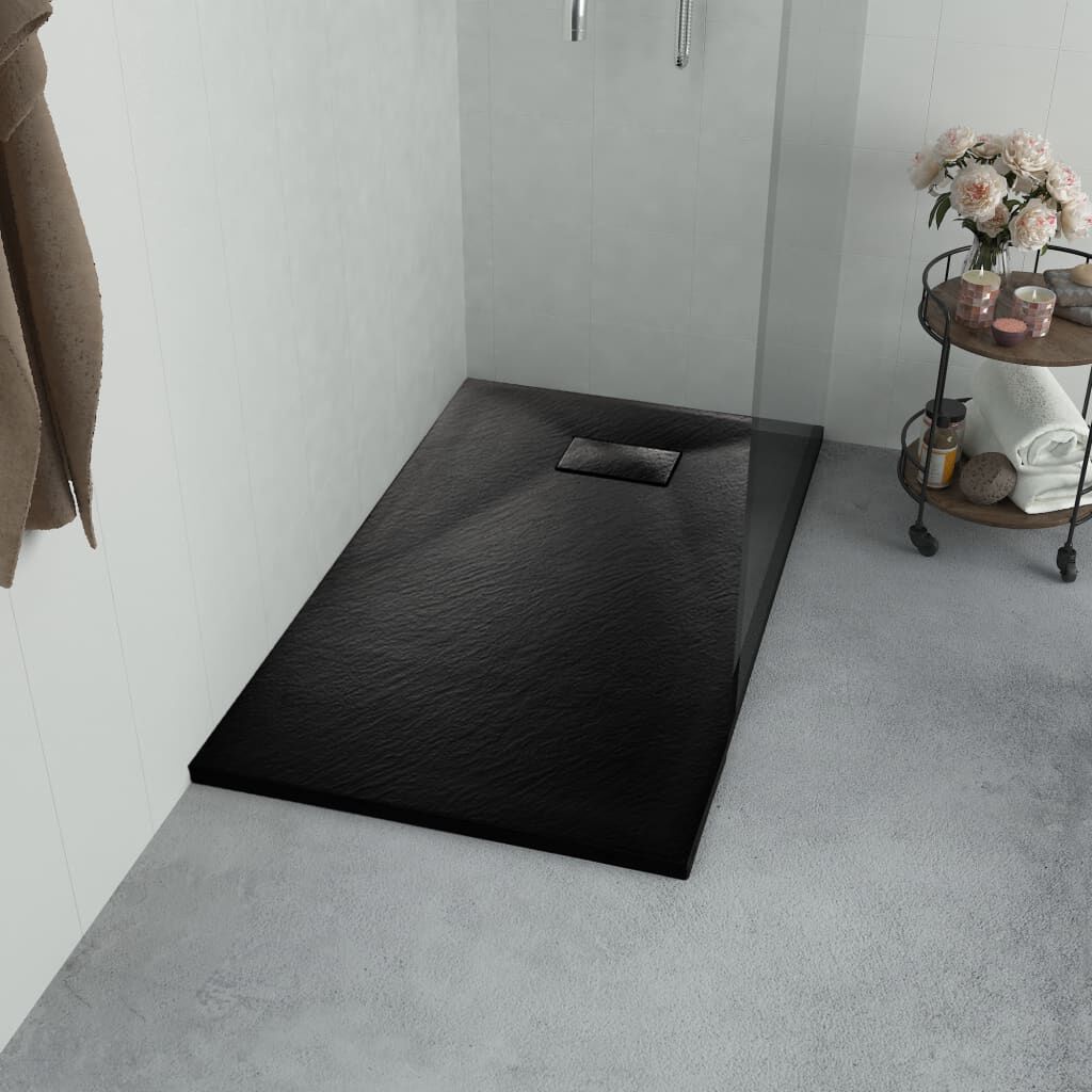 vidaXL Shower Base Tray SMC Black 80x80 cm