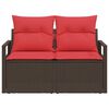 vidaXL Garden Sofa Brown 120 x 62 x 69cm Poly Rattan