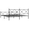 vidaXL Metal Bed Frame without Mattress with Footboard Black 193x203cm
