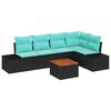 vidaXL Garden Sofa Set 6 pcs Black and turquoise