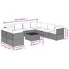 vidaXL 10 Piece Garden Lounge Set with Cushions Grey Poly Rattan