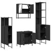 vidaXL 4 Piece Bathroom Furniture Set Black Engineered Wood