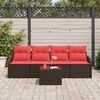 vidaXL Garden Sofa Set 5 pcs Brown Poly Rattan