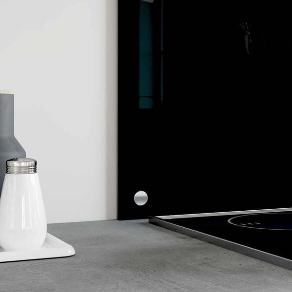 vidaXL Kitchen Backsplash Black 70 x 50 cm Tempered Glass