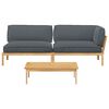 vidaXL Sofa Set with Cushion Plain 3 pcs Anthracite Solid Acacia Wood
