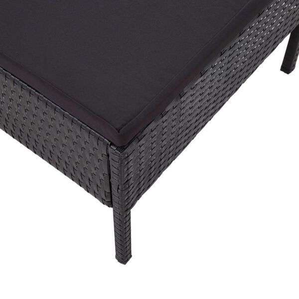 vidaXL 6 Piece Garden Lounge Set with Cushions Poly Rattan Black