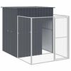 vidaXL Dog House with Run Anthracite 165x251x181 cm Galvanised Steel