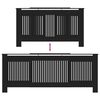 vidaXL RadiatorCover Manual 2 pcs Black 205x20.5x81.5cm Engineeredwood