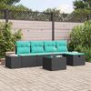 vidaXL Sofa Set with Cushion 5 pcs Poly Rattan