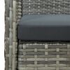 vidaXL 3 Piece Bistro Set with Cushions Poly Rattan Grey