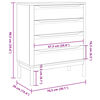 vidaXL Chest of Drawers FLORO White Solid Wood Pine