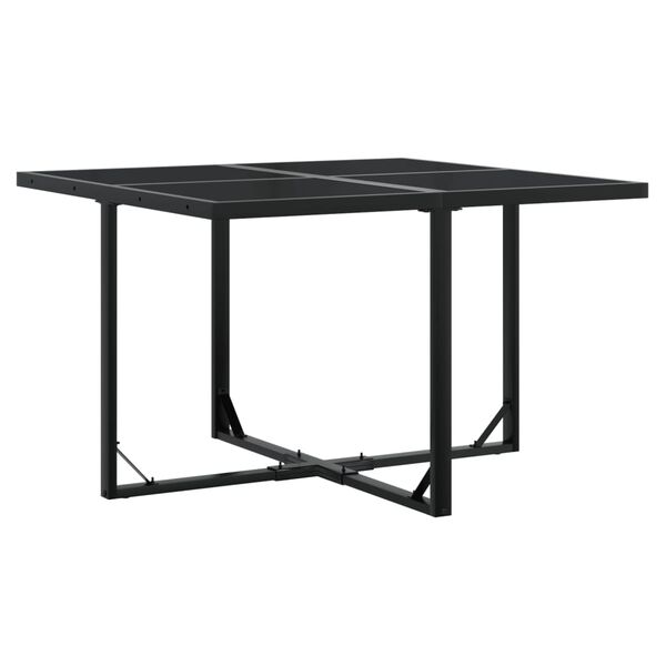 vidaXL 5 Piece Garden Dining Set with Cushions Black Poly Rattan