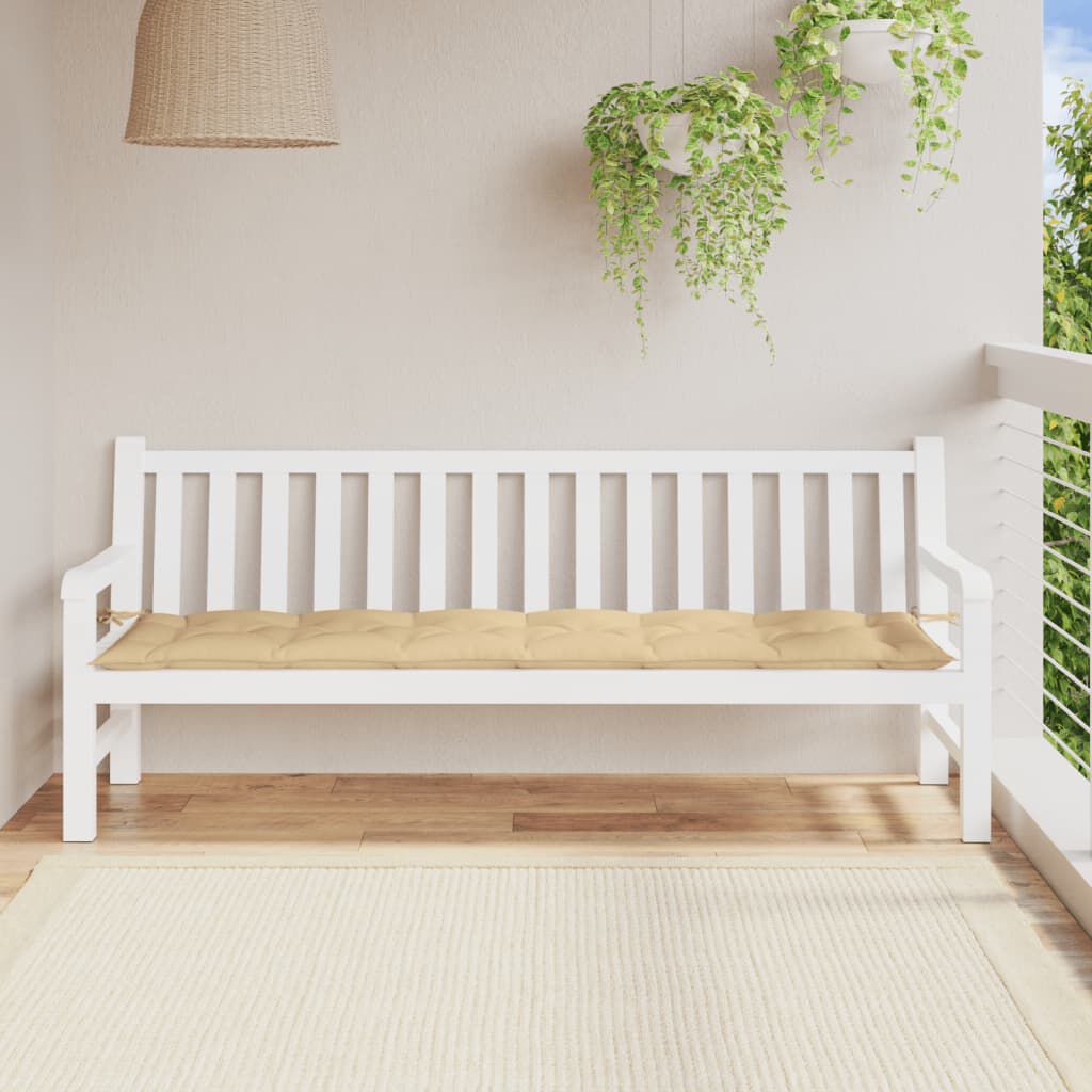 vidaXL Garden Bench Cushion Melange Beige 200x50x7 cm Fabric