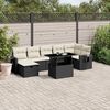 vidaXL 8 Piece Garden Sofa Set with Cushions Black Poly Rattan