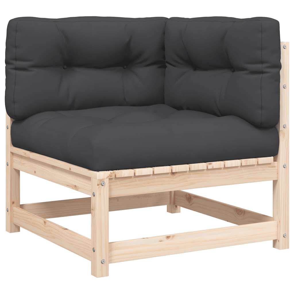 vidaXL Garden Sofa with Cushions 2-Seater Solid Wood Pine