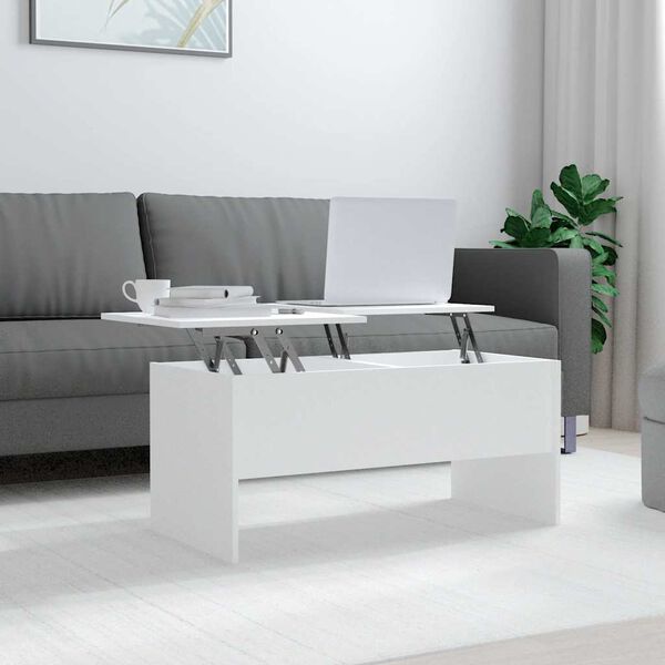 vidaXL Coffee Table White 102x50.5x46.5 cm Engineered Wood