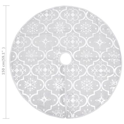 vidaXL Luxury Christmas Tree Skirt with Sock White 150 cm Fabric