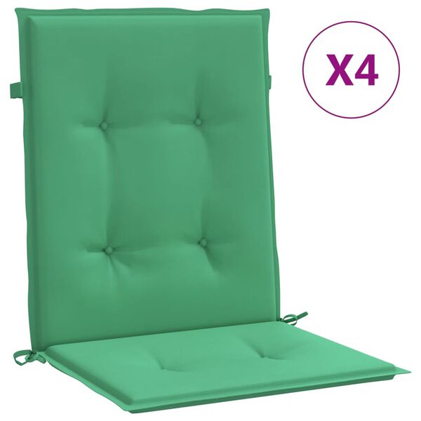 vidaXL Garden Lowback Chair Cushions 4 pcs Green 100x50x3 cm Oxford Fabric
