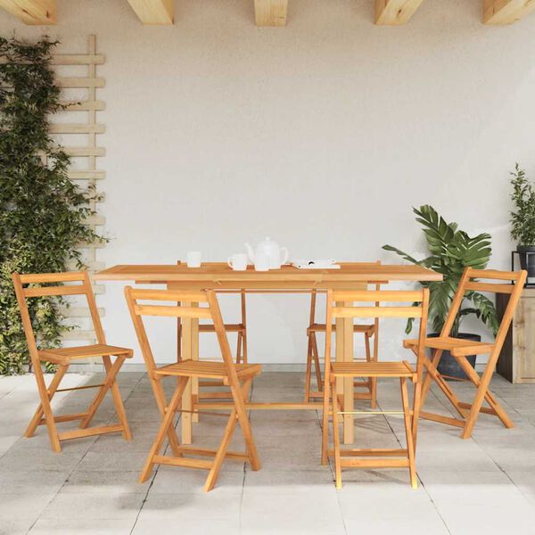 vidaXL Extending Garden Table 110-160x80x75cm Solid Wood Teak