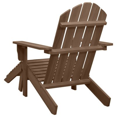 vidaXL Garden Chair with Ottoman Wood Brown