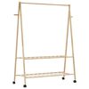 vidaXL Clothes Rack with Shelves and Wheels 132x45.5x155.5 cm Bamboo