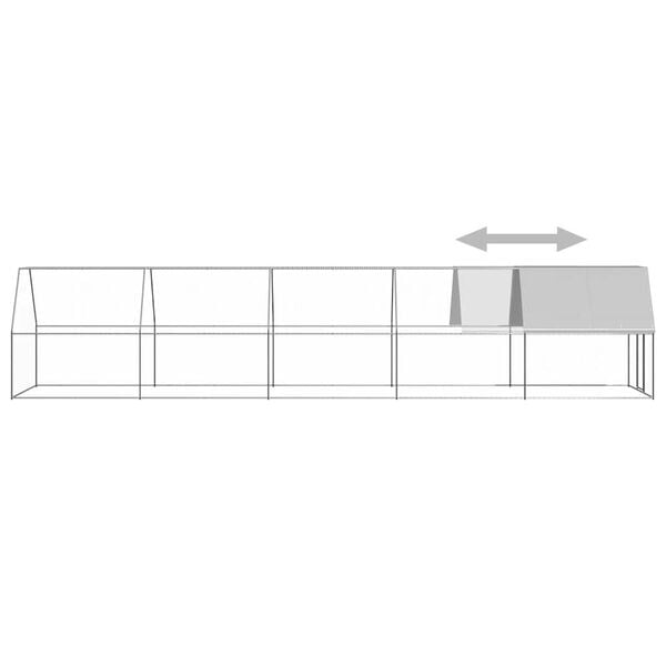 vidaXL Chicken Cage 2x10x2 m Galvanised Steel