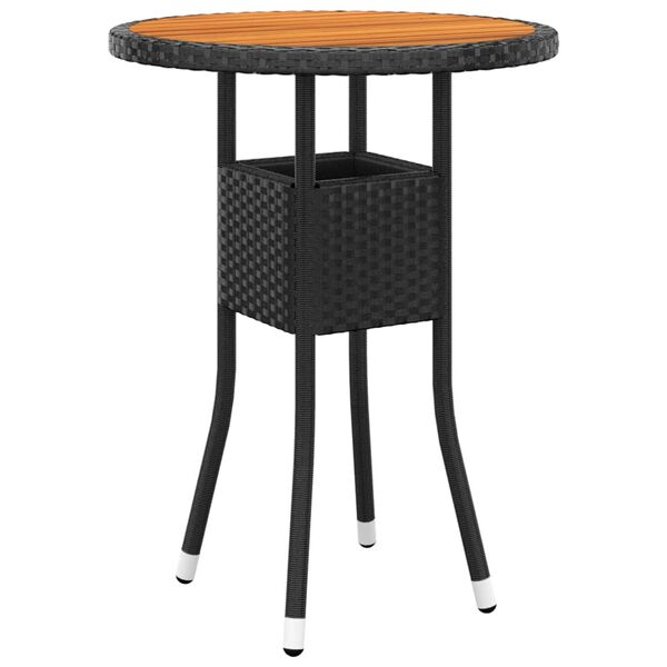 vidaXL 3 Piece Garden Dining Set Poly Rattan Black
