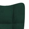 vidaXL Rocking Chair with a Stool Dark Green Velvet