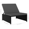 vidaXL Reclining Garden Chairs 2 pcs with Table Black Poly Rattan