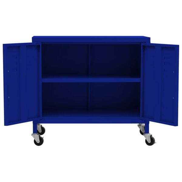 vidaXL Storage Cabinet Navy Blue 60x35x56 cm Steel
