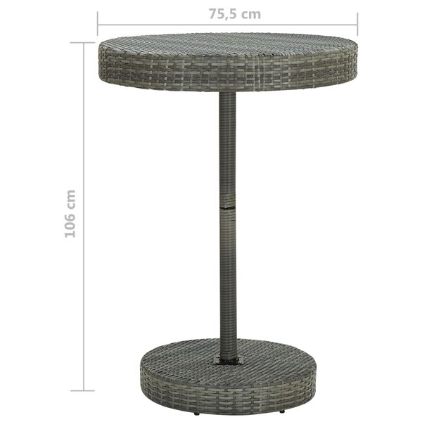 vidaXL 5 Piece Garden Bar Set with Cushions Poly Rattan Grey