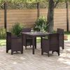 vidaXL Garden Table Brown 100 x 100 x 73 cm Poly Rattan