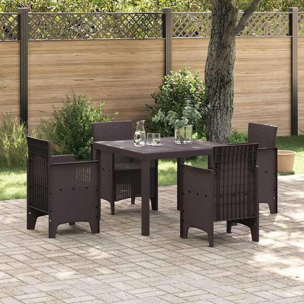 vidaXL Garden Table Brown 100 x 100 x 73 cm Poly Rattan