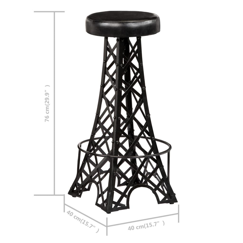 vidaXL Bar Stools 2 pcs Real Leather