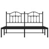 vidaXL Metal Bed Frame without Mattress with Headboard Black 183x213cm