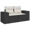 vidaXL 5 Piece Garden Sofa Set with Cushions Black Poly Rattan