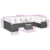 vidaXL 10 Piece Garden Sofa Set with Cushions Grey Poly Rattan