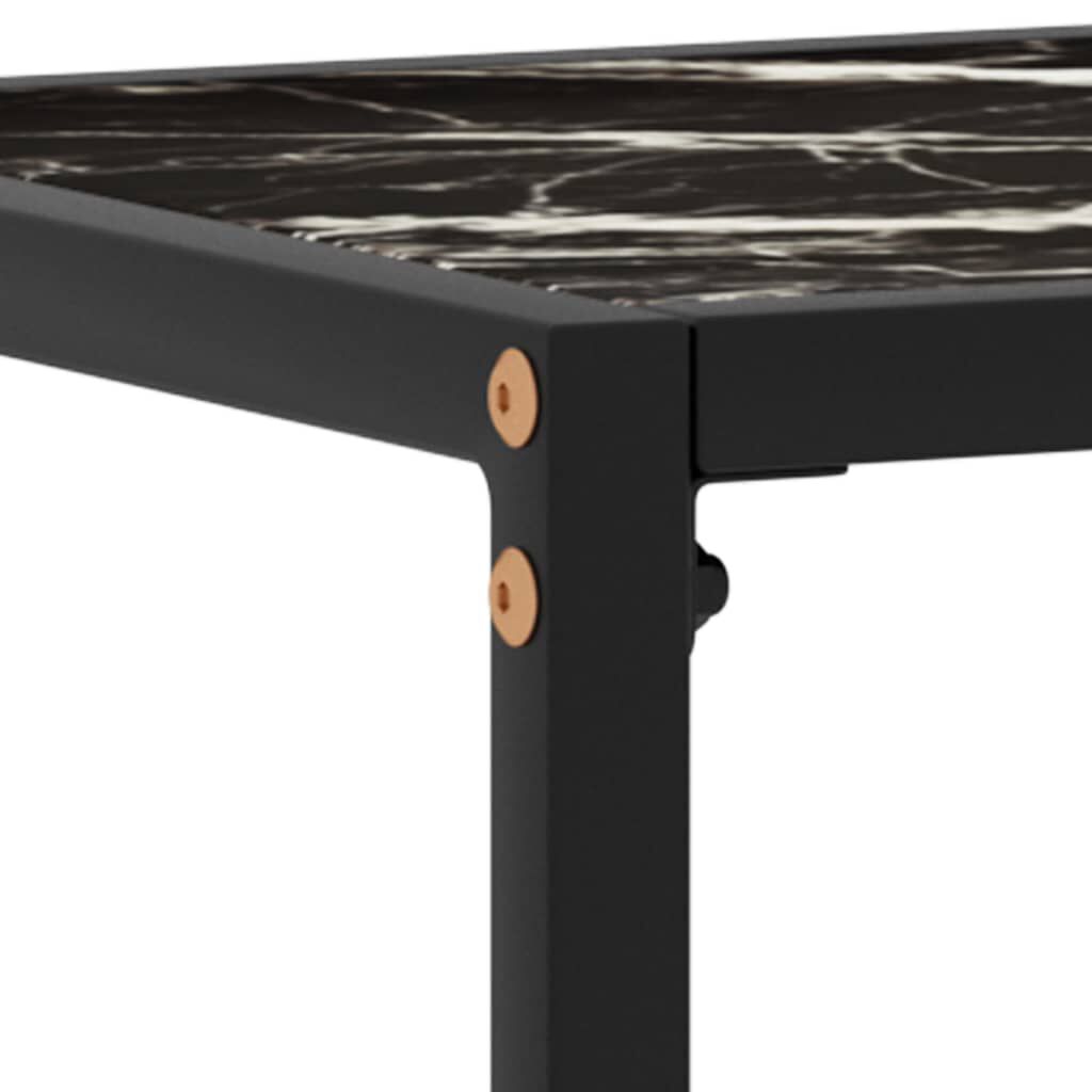 vidaXL Console Table Black 80x35x75 cm Tempered Glass