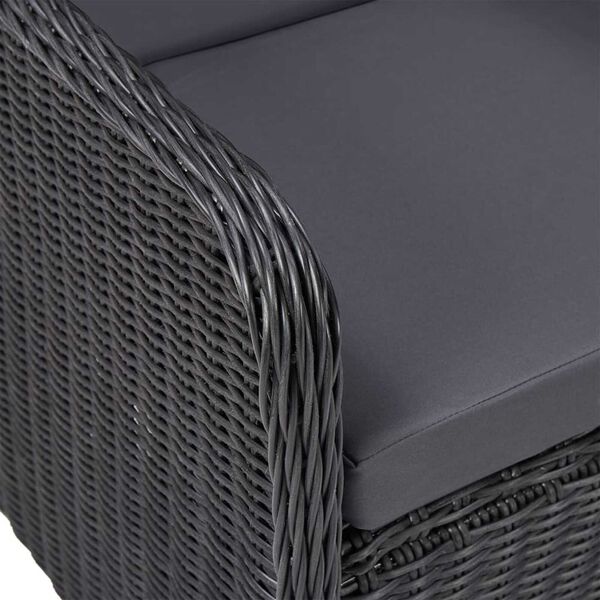 vidaXL 5 Piece Garden Dining Set Black
