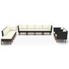 vidaXL 10 Piece Garden Lounge Set Poly Rattan and Eucalyptus Wood Black