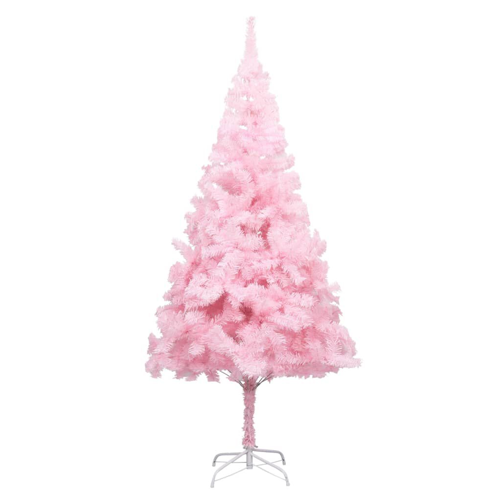 vidaXL Artificial Pre-lit Christmas Tree with Stand Pink 210 cm PVC