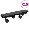 vidaXL Moving Dollies with 4 Wheels 10 pcs Black Polypropylene 170 kg