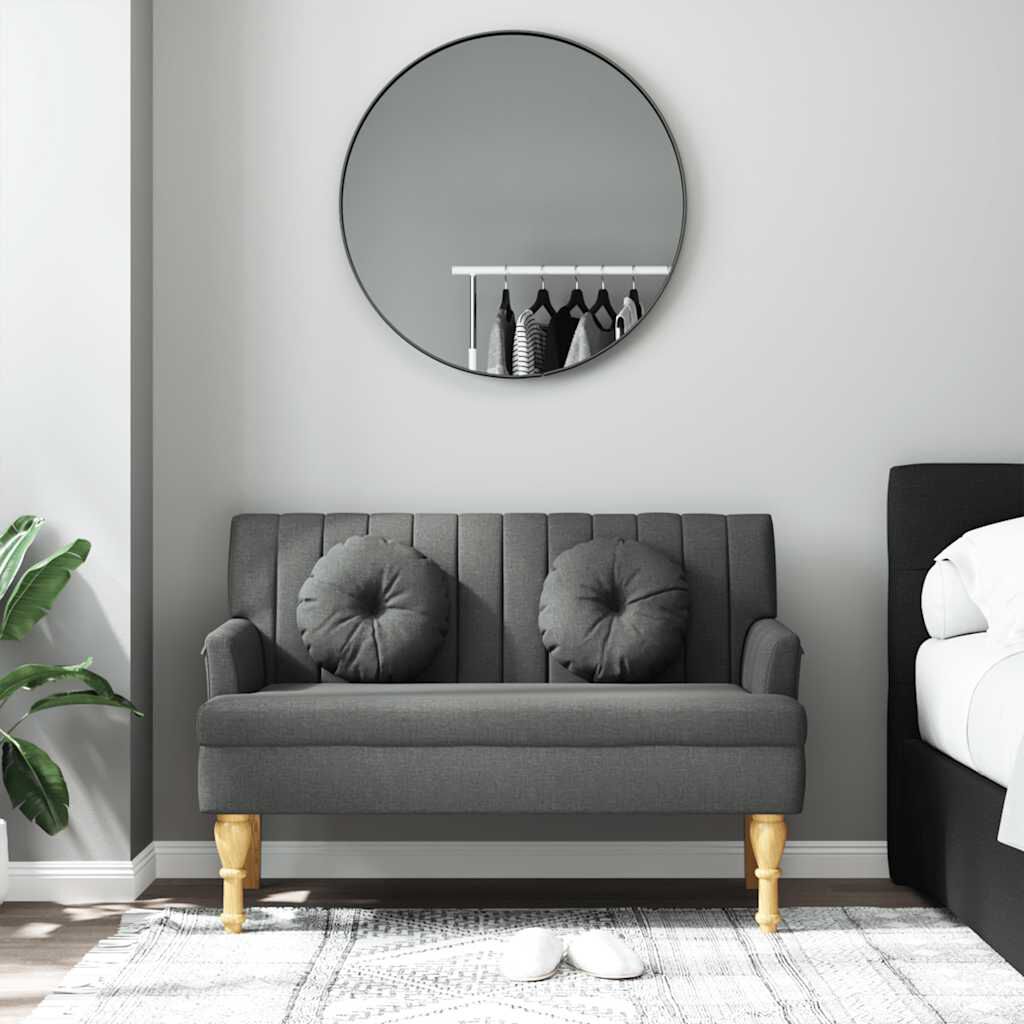 vidaXL Bench with Cushions Dark Grey 113x64.5x75.5 cm Fabric