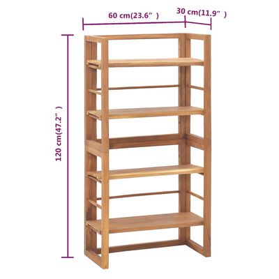 vidaXL Shelving Unit 60x30x120 cm Solid Teak Wood