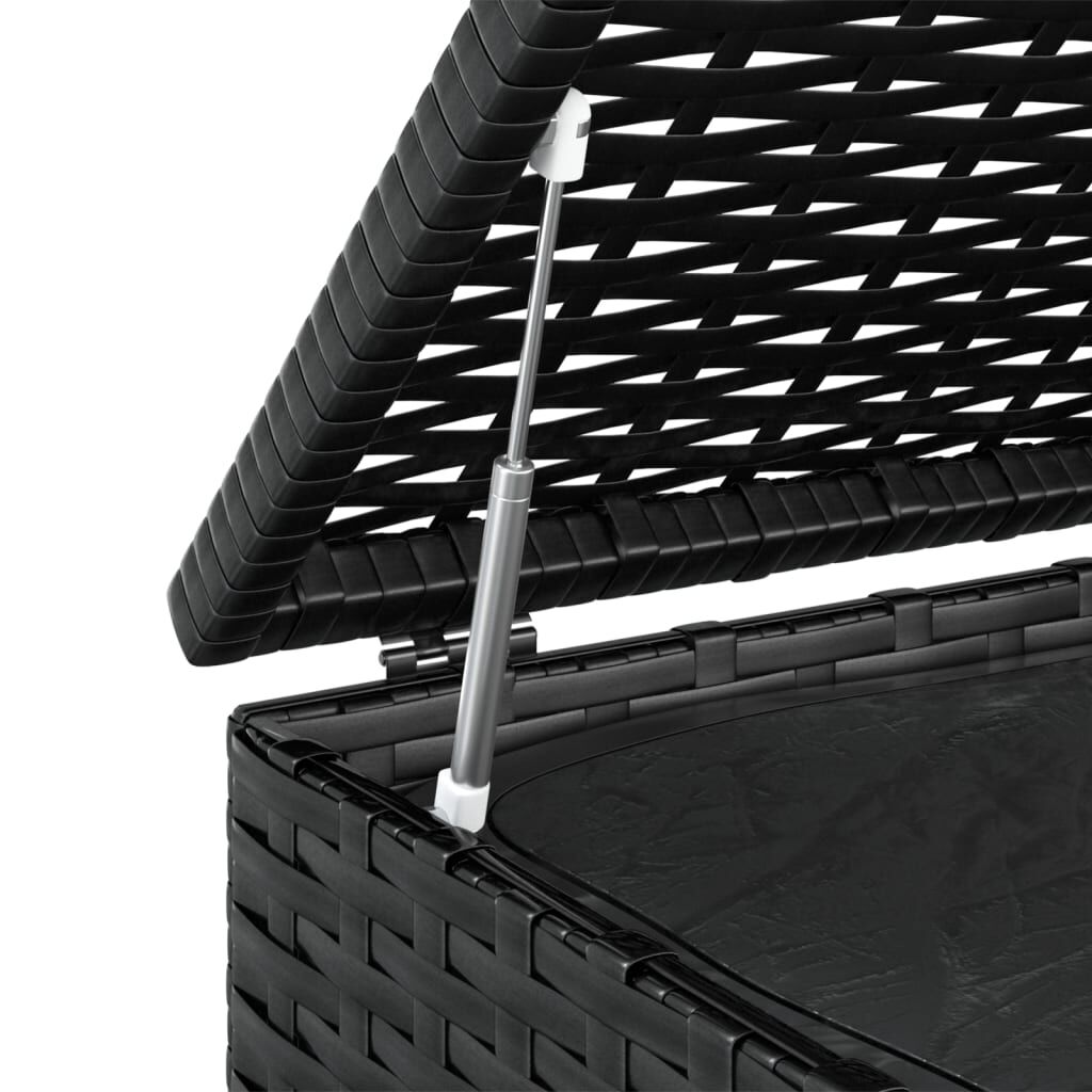 vidaXL Garden Cushion Box PE Rattan 100x97.5x104 cm Black