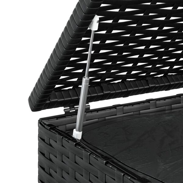 vidaXL Garden Cushion Box PE Rattan 100x97.5x104 cm Black