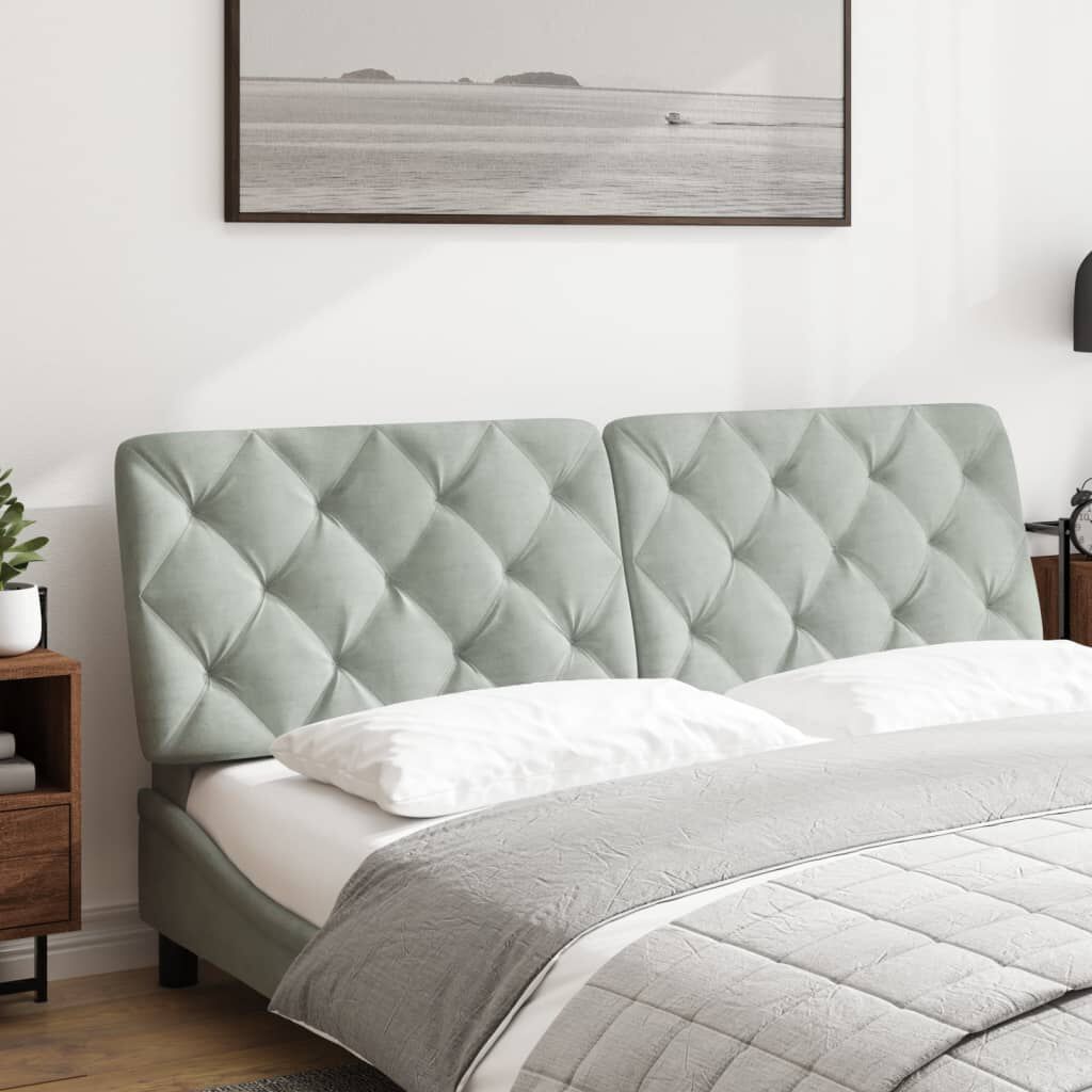 vidaXL Headboard Cushion Light Grey 152 cm Velvet